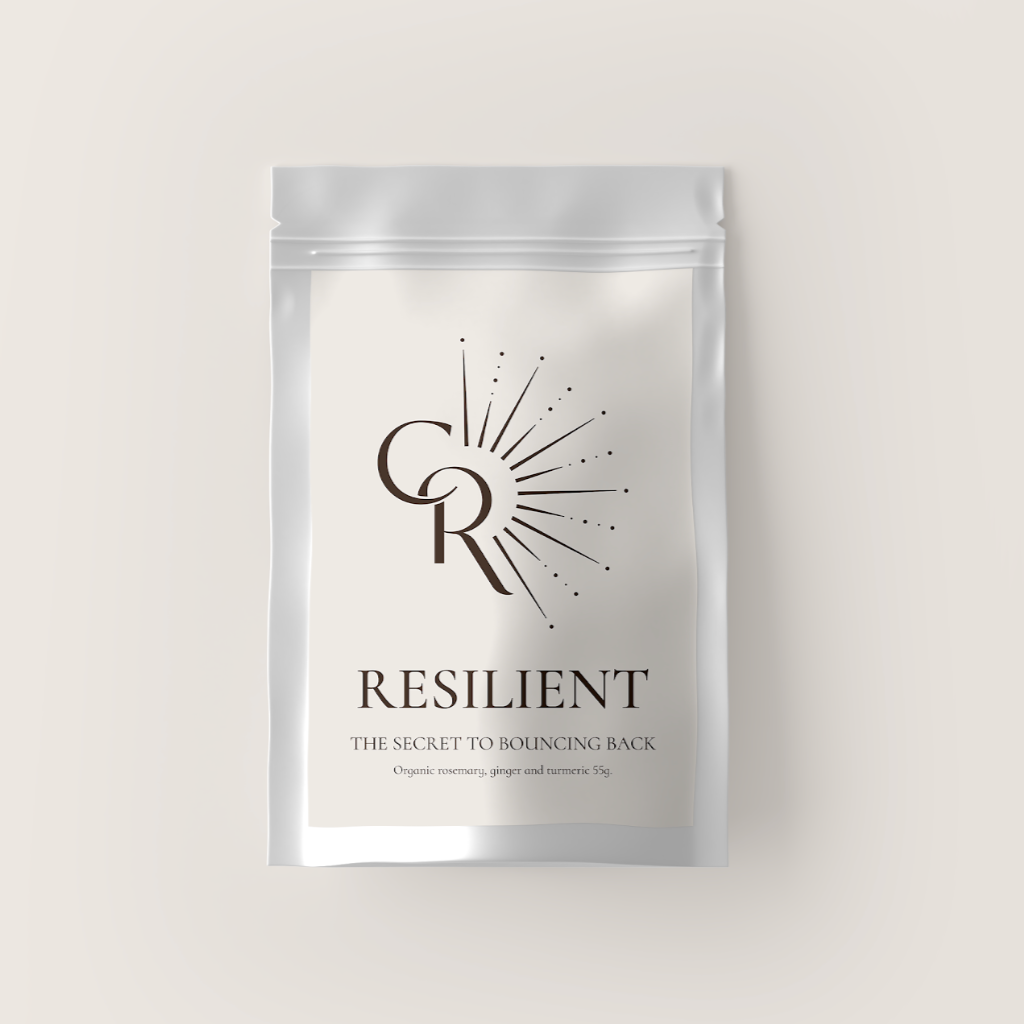 Eco-friendly packaging of Resilient Loose Leaf Tea blend showing organic ingredients

